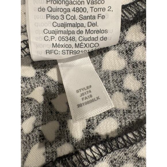 J. Crew Mercantile Heart Print Winnie Slim Leg Ankle-Length Pants Black White 00 - Picture 6 of 7